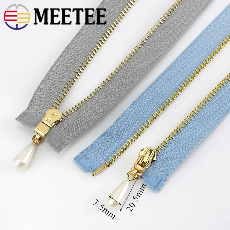 Meetee 2/5 шт. 40-70 см 3 # металлическая молния с открытым концом автоматический замок