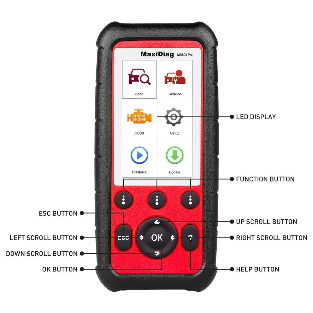 Autel MaxiDiag MD808 Pro All System SRS/ABS/Oil Reset OBD2 диагностический инструмент сканер кода