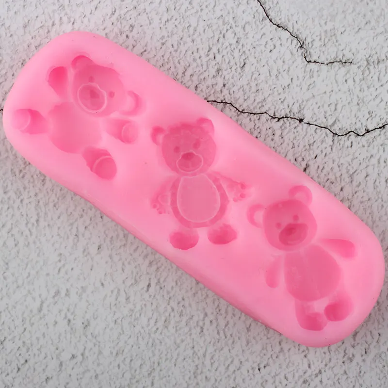 3D милые силиконовая форма Медведь Шоколадные Конфеты Смола глина формы для мыла
