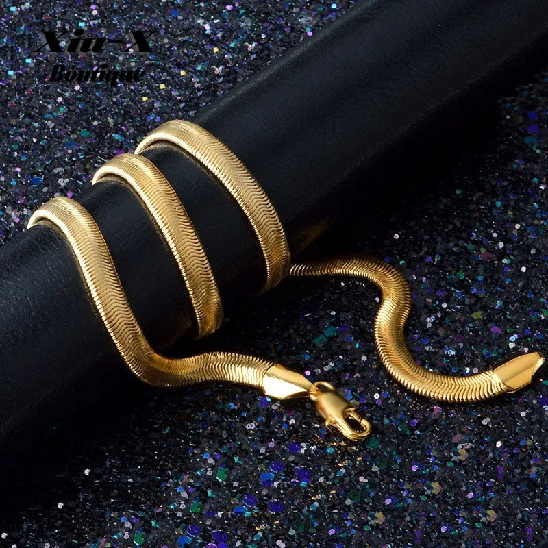 

Gold Color Snake Chain Necklaces Women Men Alloy Silver Color Snake Chains Choker Necklaces For Women Men Jewelry Collier Femmes