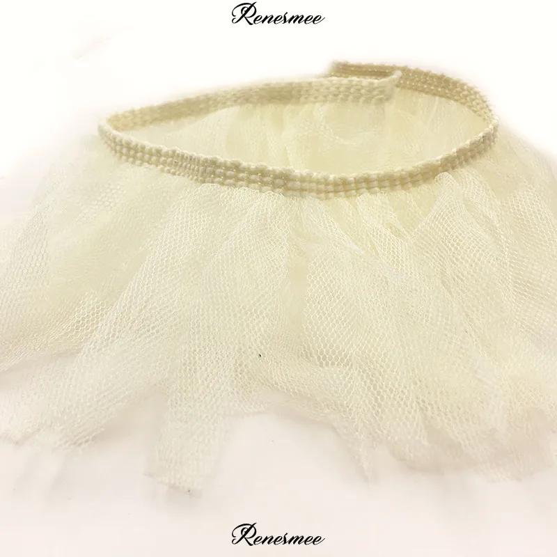 Мягкая кружевная пряжа 1 м мягкая с бахромой розовая белая Синяя фантазия