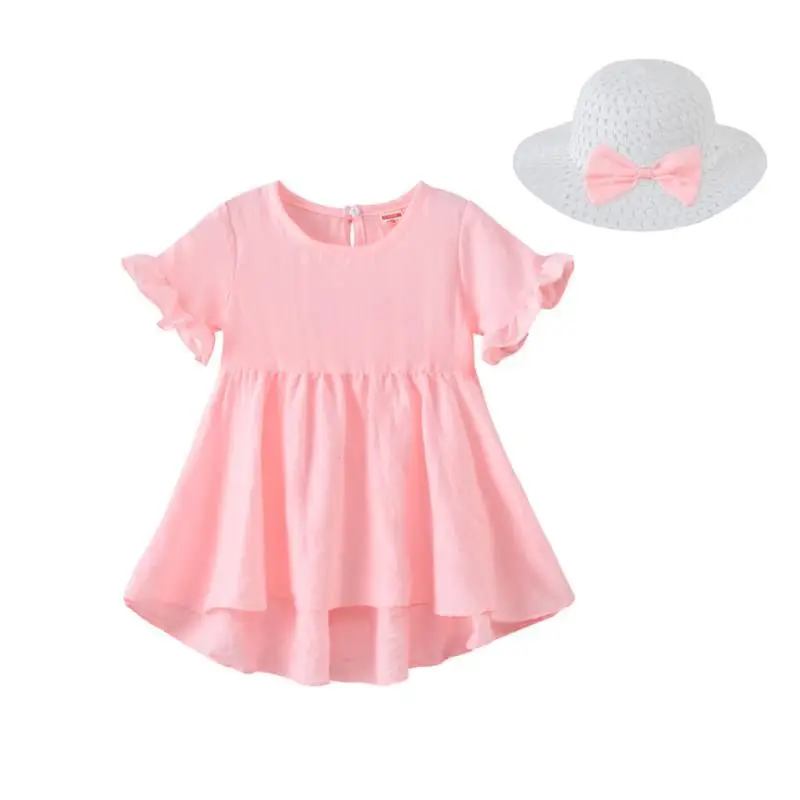 Футболки для девочек в Корейском стиле топы с короткими рукавами Однотонная