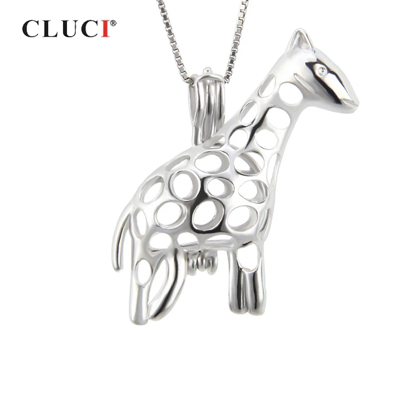 Женский кулон медальон CLUCI в форме жирафа из стерлингового серебра 925 пробы с