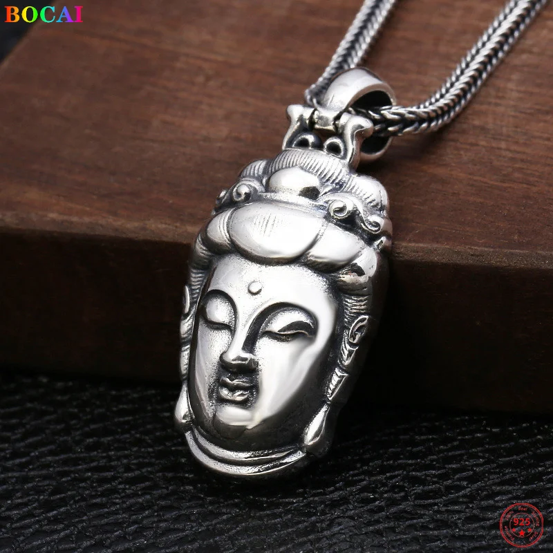 

BOCAI Trendy S925 Sterling Silver Pendants 2021 Popular Avalokitesvara Pure Argentum Hanging Jewelry Amulet for Men Women