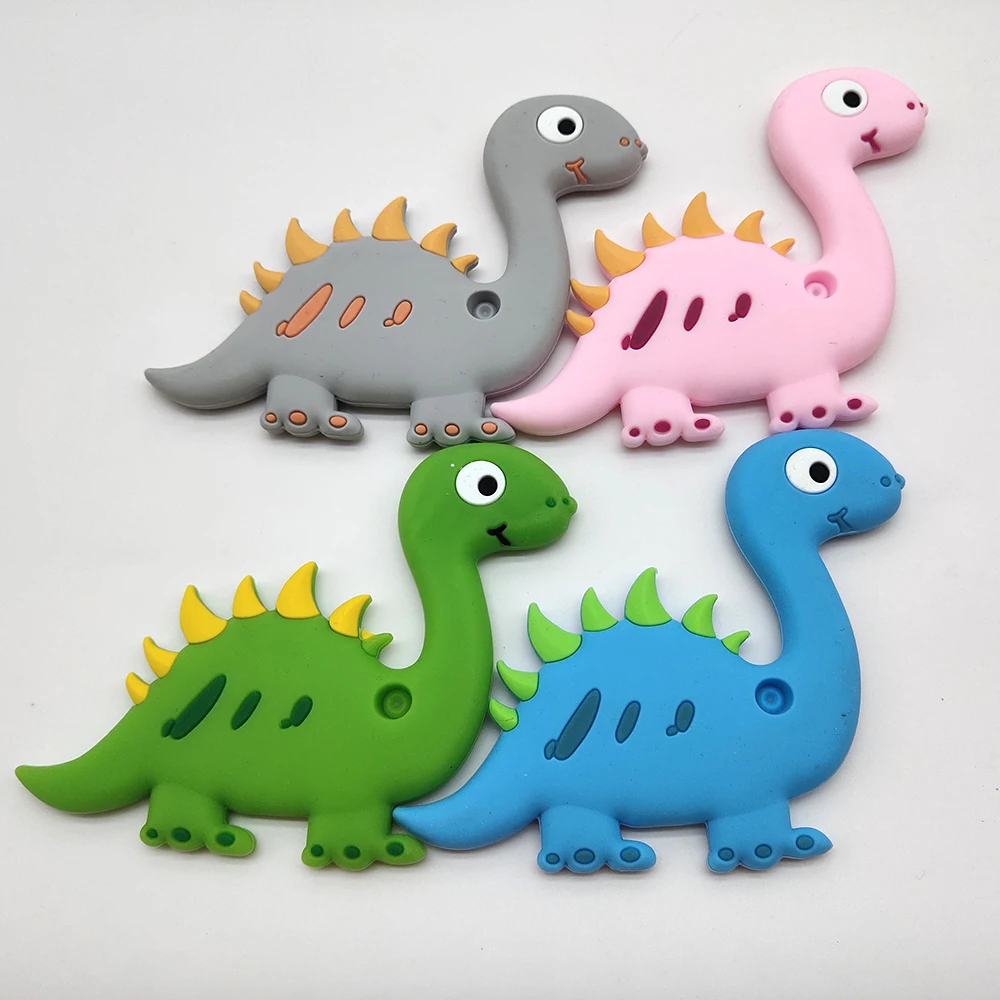 

Food Grade Silicone Teethers Animal Dinosaur Baby Ring Teether Infant Baby Silicone Chew Charms Kids Teething Toddler Toys Gift