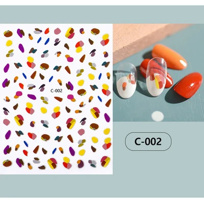 002 1 лист стикеры 3D на ногти Nail Art яркие красочные в форме радуги ногти наклейки для ногтей наклейки украшения Маникюр Z0214 - Цвет: 002