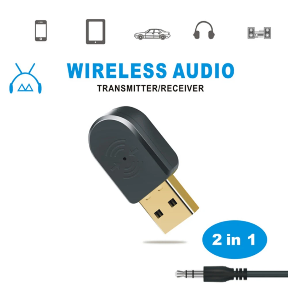 Беспроводной usb адаптер Bluetooth для ПК ключ 5 0 аудио приемник передатчик Встроенный