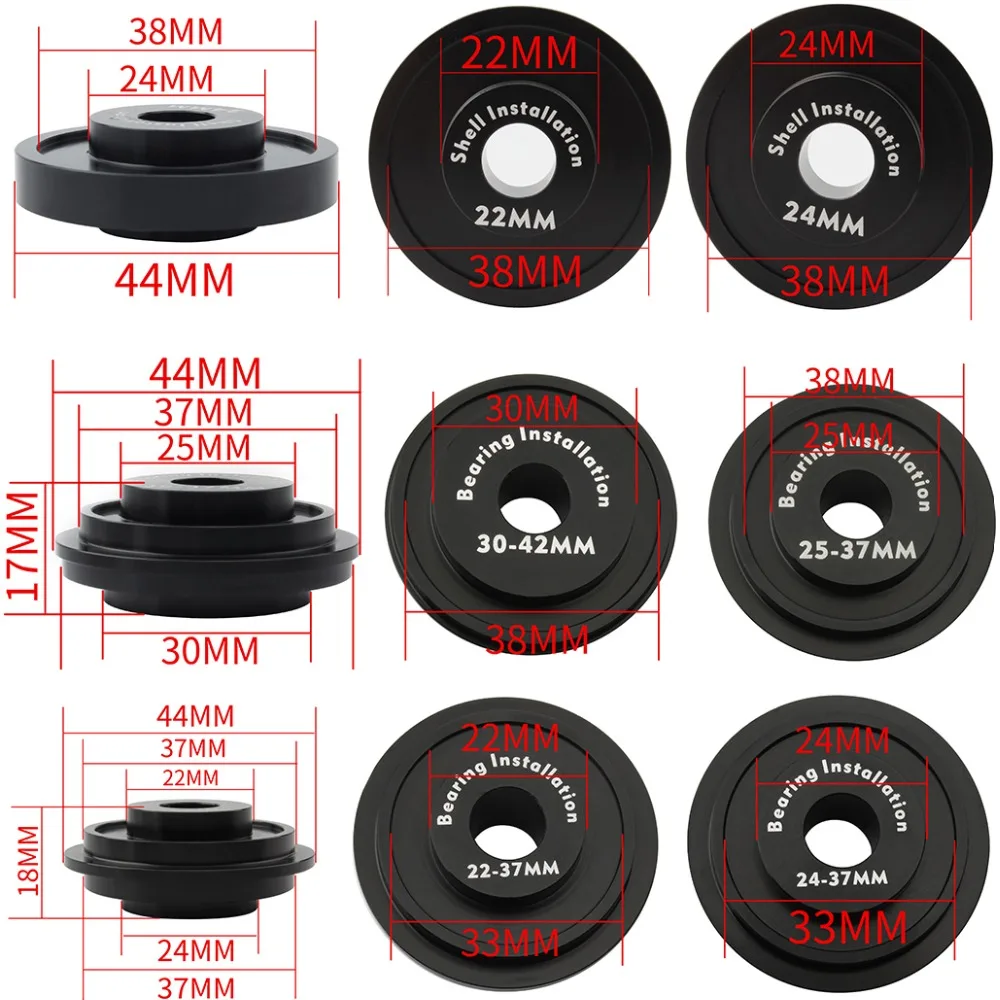 

Mountain Bike Road Fixes Gear Bicycle Axle Cente Press-In Shaft Static Installation Disassembly Tool Suit BB86/30/92/PF30