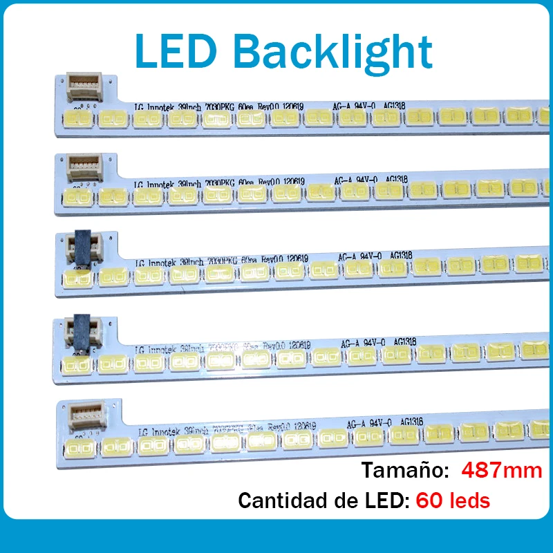Original 487mm luz de fondo LED tira 60 lámpara para LG Innotek 39 pulgadas 7030PKG 60ea Rev0.0 73.39T03.003-0-JS1 tv partes