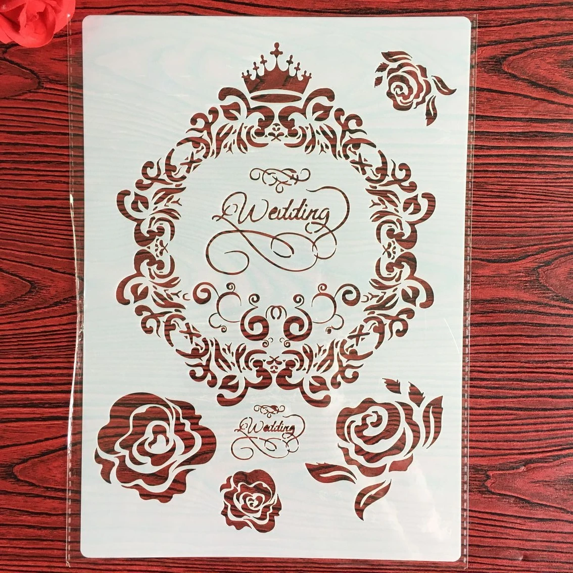 

A4 29 *21cm Flowers Crown rose DIY Stencils Wall Painting Scrapbook Coloring Embossing Album Decorative Paper Card Template,wall