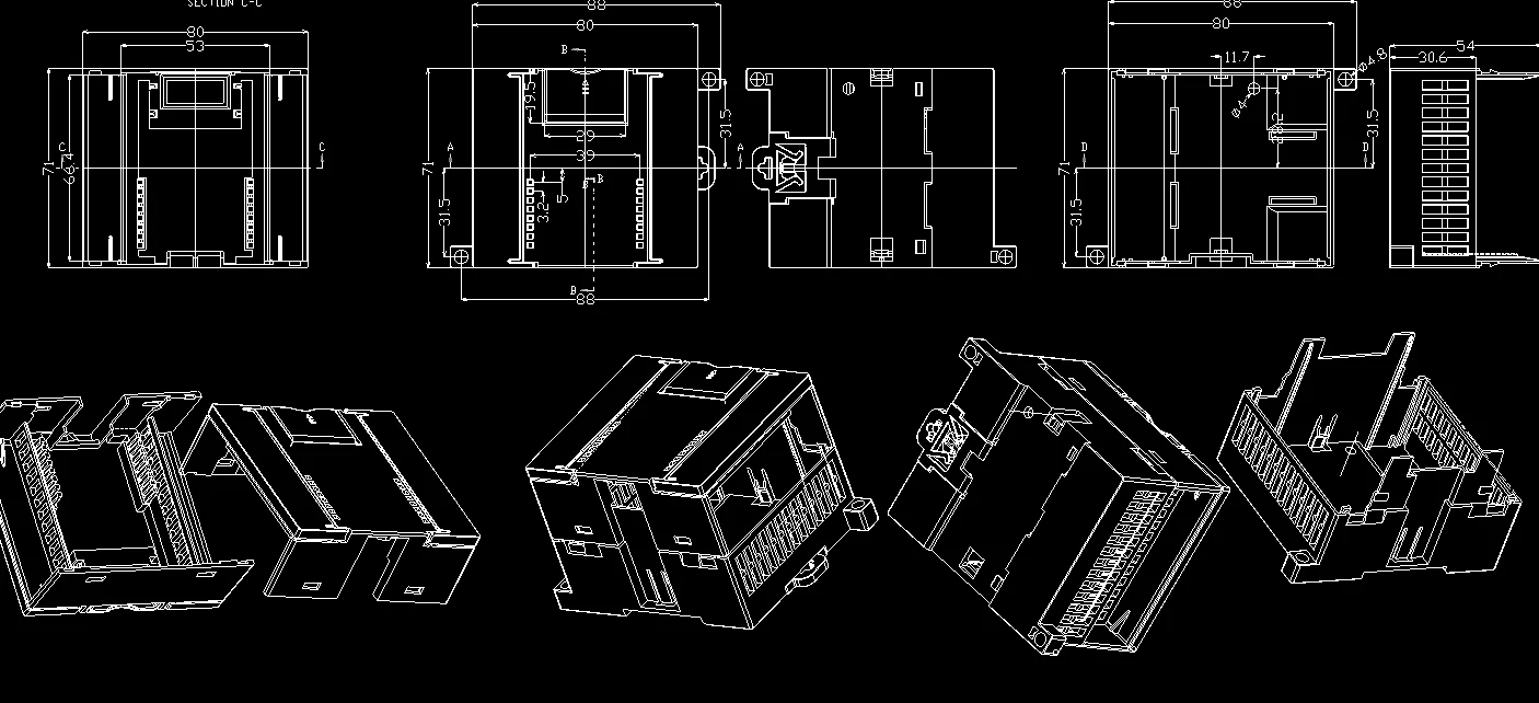 LK-PLC13 Din Rail Electrical Plc пластиковый переключатель Box электронная схема управления