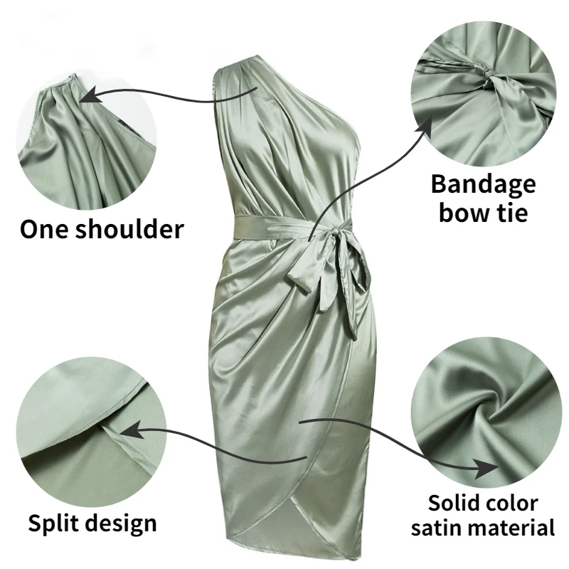 Длинное платье на одно плечо с бантом поясе сексуальные женские платья без