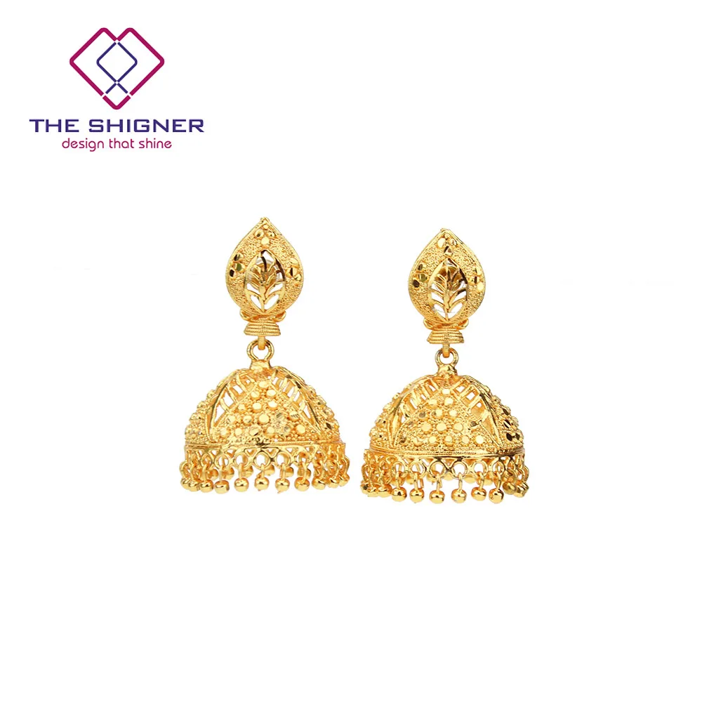 THE SHIGNER античные этнические индийские Золотые птичьи клетки Jhumka Jhumki серьги