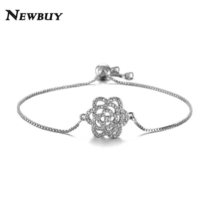 NEWBUY Модные прозрачные AAA + кубический цирконий ювелирные изделия серебро/золото