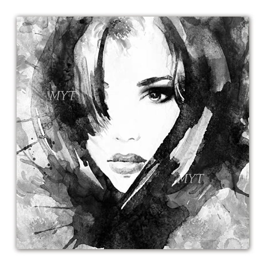 

100% Hand-painted Beautiful Girl Face Oil Painting Bedroom Decoration Modern Canvas Wall Art Unframed Portrait Paintings Artwork