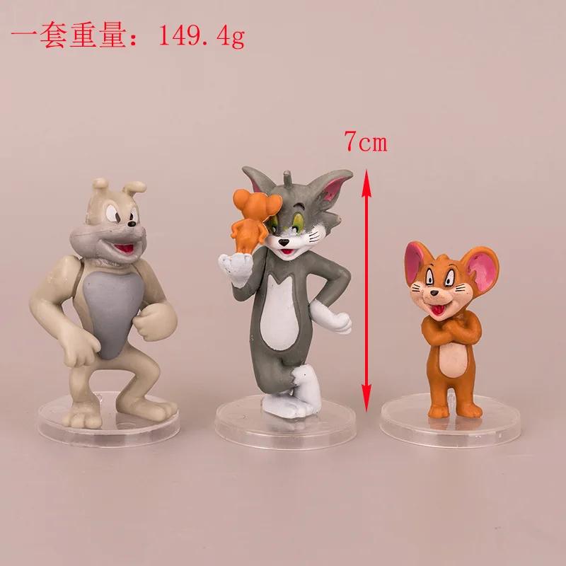 9 шт./компл. Аниме фигурки кота Тома игрушки украшение торта из ПВХ мультяшная