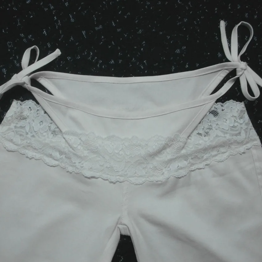 Женские кружевные стринги с низкой талией имитация двух частей Капри брюки