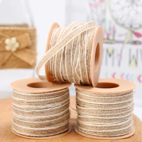 10mroll jute burlap rolls hessian ribbon vintage rustic wedding decoration diy crafts christmas gift packaging home party gift