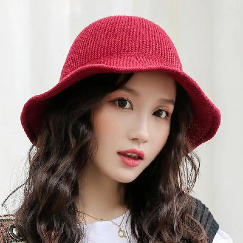 COKK толстые теплые женские шапки-ведерки новые стильные зимние женские вязаные зимние шапки однотонные хип-хоп шапки для женщин женская шляпа в Корейском стиле
