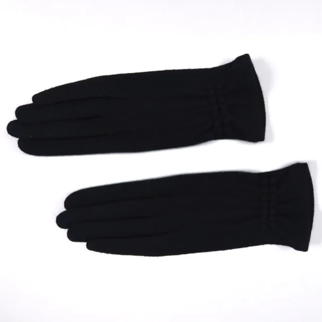 Black--Cashmere Зимние женские перчатки, ручные варежки для женщин, шерстяные женские вязаные кашемировые наручные перчатки Luva, перчатки для вождения автомобиля, перчатки для сенсорного экрана - Цвет: Black--Cashmere
