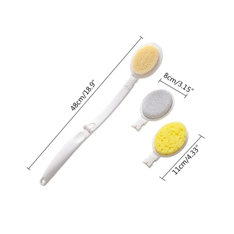 

Folding Bath Brush Soft Nylon Hair Back Body Shower Scrubber Brushes Exfoliating Scrub Skin Massager for Home Bathroom Use
