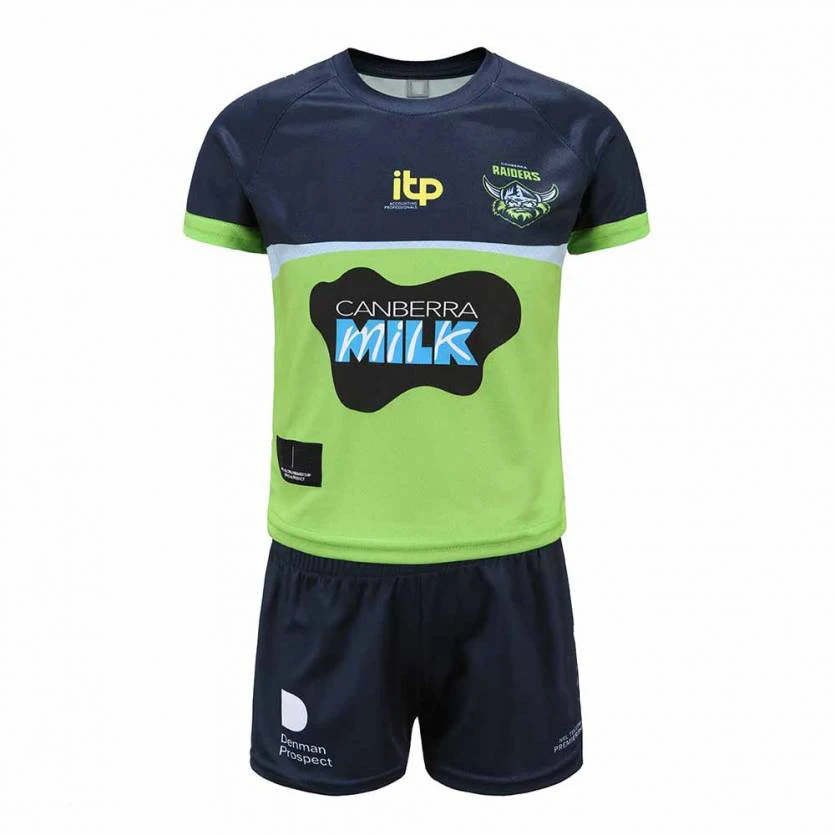 

2021 Australia Canberra Raiders Rugby KIDS Replica Home Jersey Shorts Sport T-Shirt SIZE 16-26
