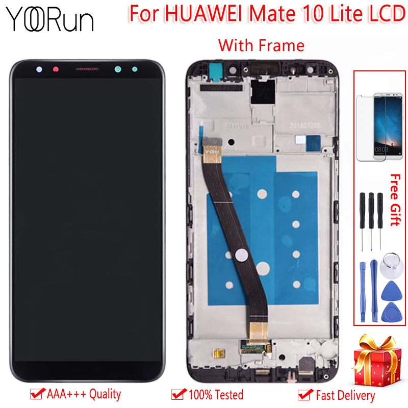 5," для huawei mate 10 Lite RNE L01 L02 L03 L21 ЖК-дисплей кодирующий преобразователь сенсорного экрана в сборе с заменой рамы