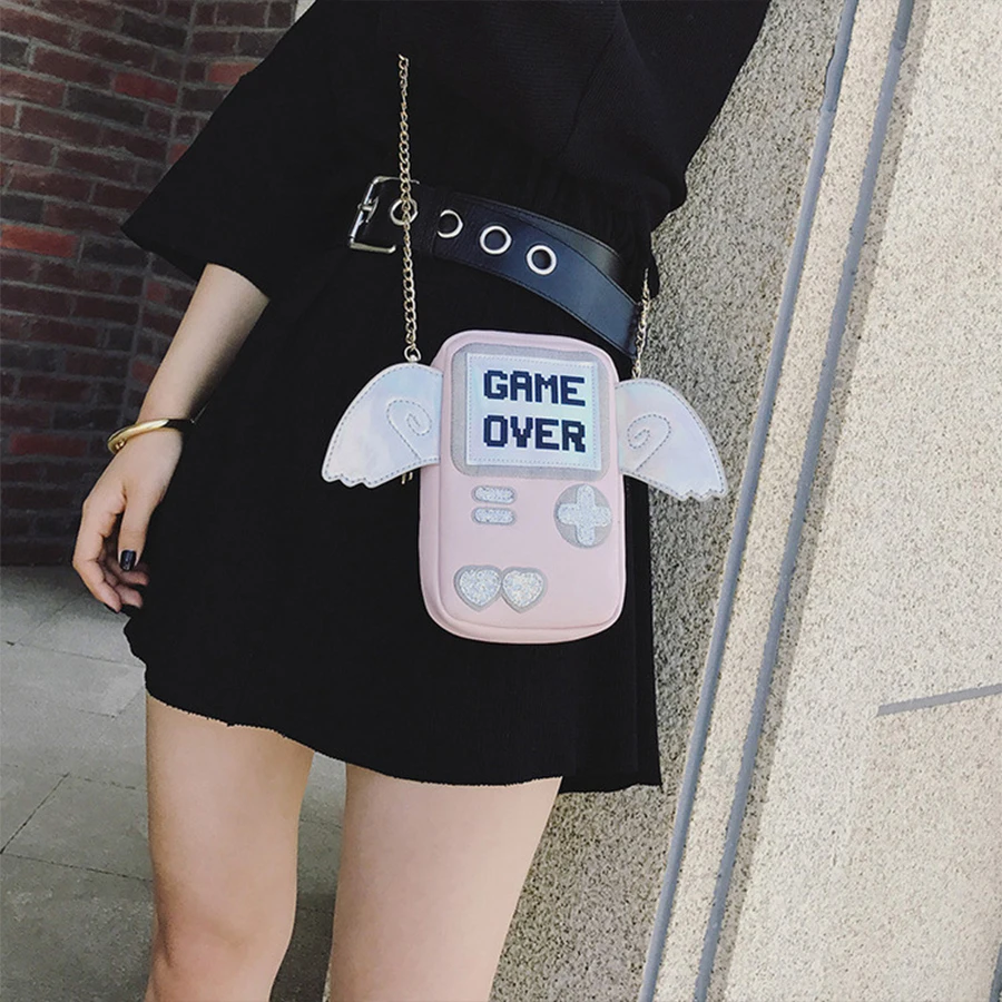Модная забавная Милая персональная сумка мессенджер с надписью в форме игры