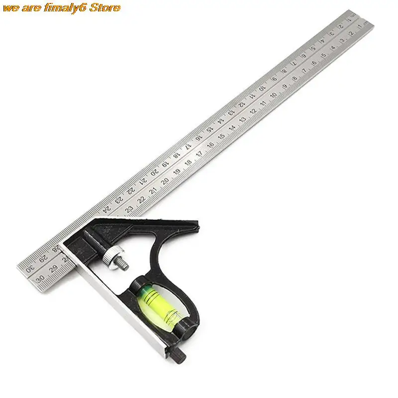 

300mm Square Ruler Adjustable Engineers Combination Try None Right Angle Ruler With Spirit Level and Scriber
