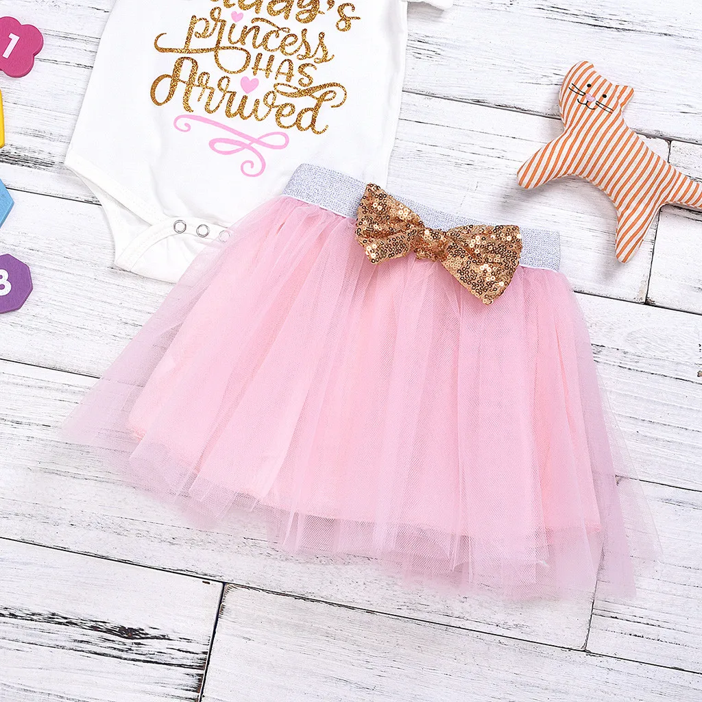 Одежда для маленьких девочек новорожденных с круглым вырезом и короткими