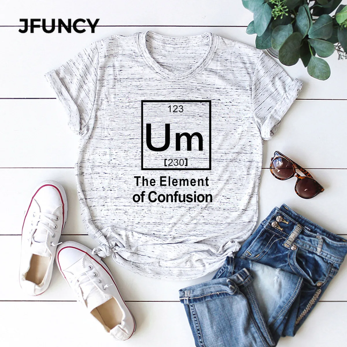 JFUNCY 4XL 5XL размера плюс повседневная женская футболка хлопковые Забавные футболки