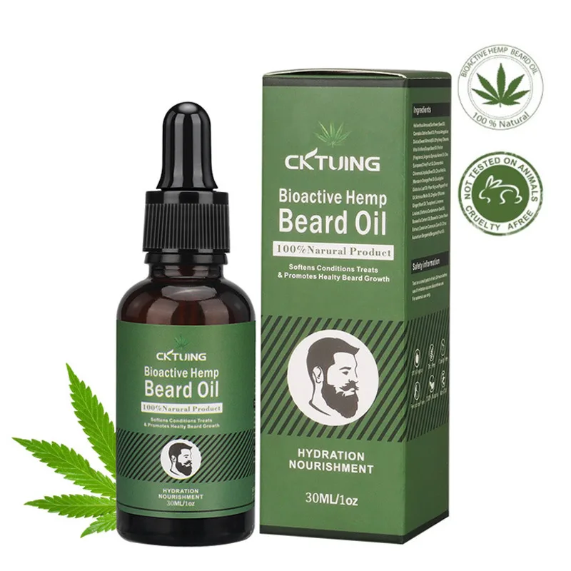 

Bioactive Hemp Beard Oil Natural Formula Moisturizing Smooth Facial Hair Repairing Nourishing Beard Health Care Products For Men