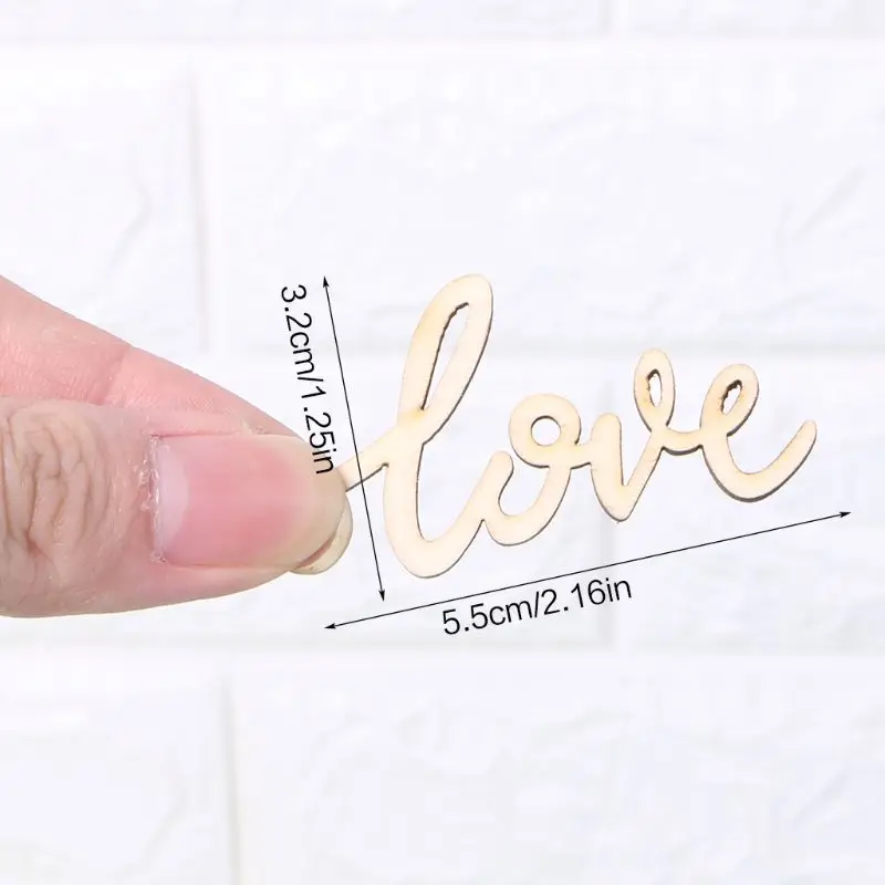 

18pcs Rustic Wooden Love Letters Words Chic Vintage Scrapbook Craft Wedding Table Confetti Valentine's Day Decorations