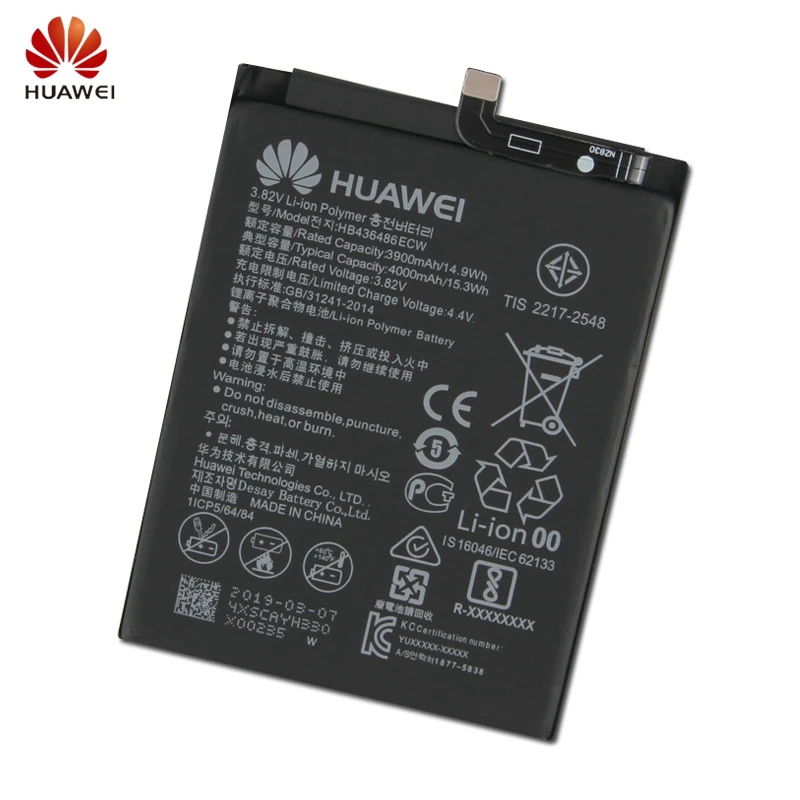 Оригинальная замена Батарея huawei HB436486ECW для huawei Коврики 10 Коврики X ALP-AL00 Коврики 10 Pro RS P20pr телефон Батарея 4000 мА-ч