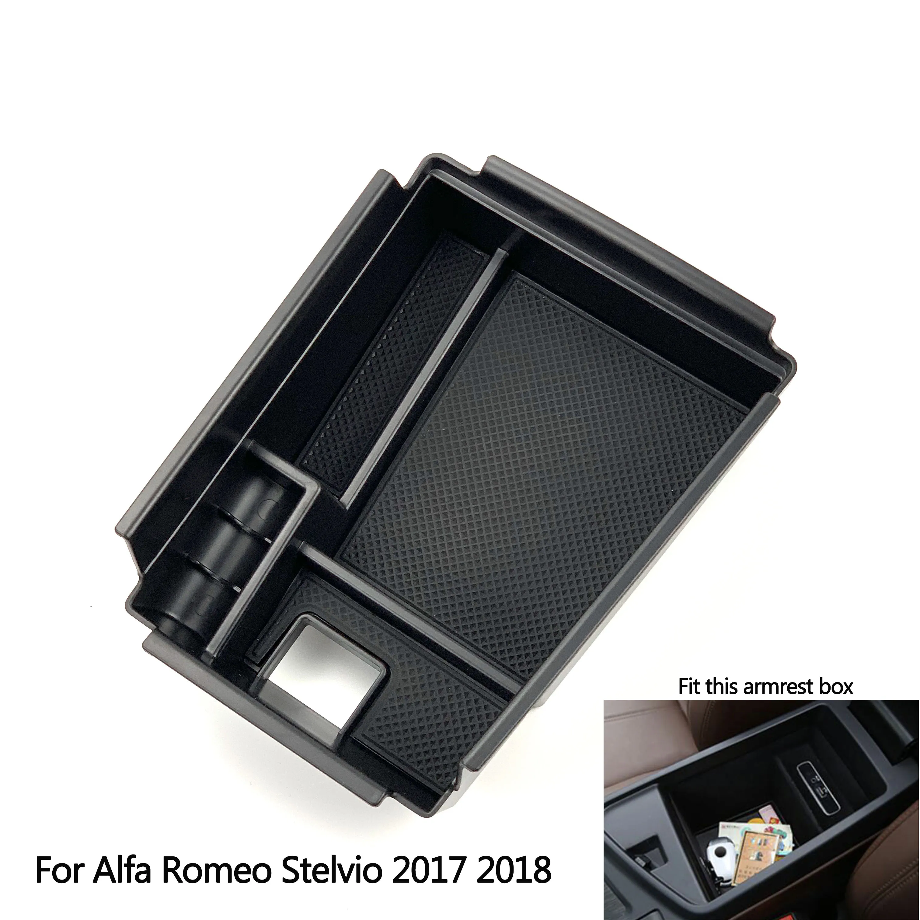 

Car Styling Accessories Dedicated Modified Central Armrest box Storage Tray Glove Box Pallet Case For Alfa Romeo Stelvio 2017