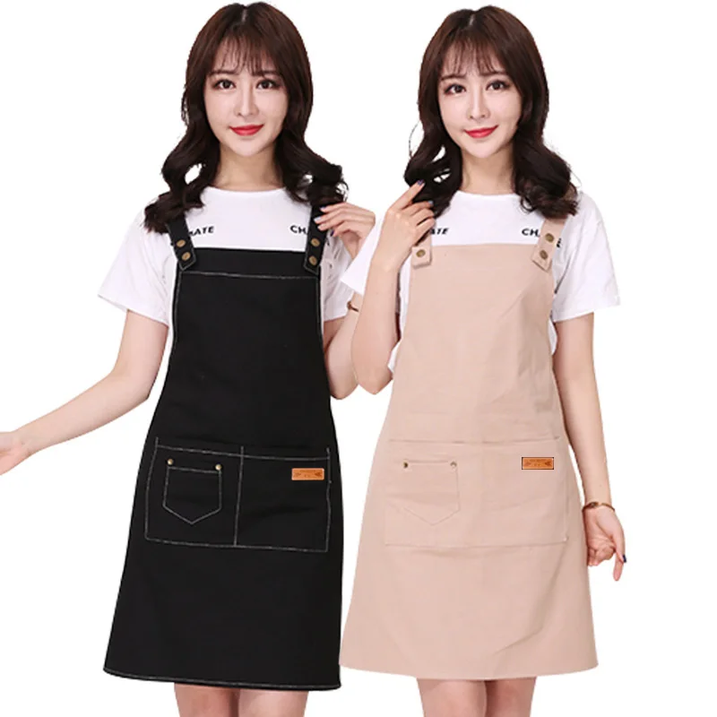 Хлопковый кухонный фартук для женщин и мужчин шеф-повара официанта кафе магазина