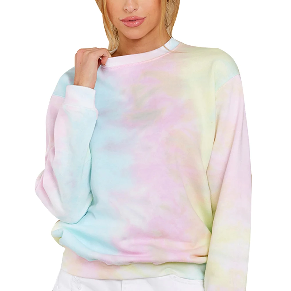 

Women's Tie Dye Sweatshirts, Long Sleeve Crewneck Loose Pullover Casual Pullover Tunic Tops