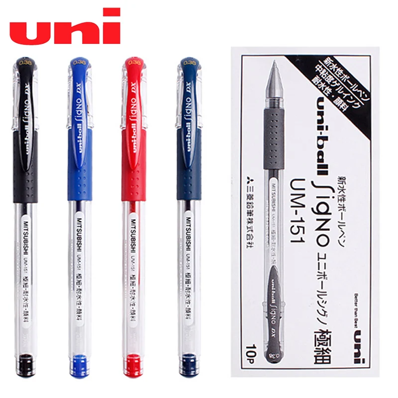 

15 Pieces/batch Uni-Ball Signo UM-151 0.38/0.5 Mm Waterproof Signature Student Test Writing Smoothly Without Ink Blocking