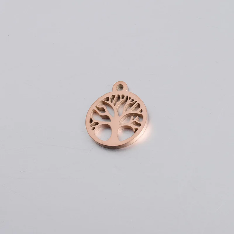 

5pcs Round Life Tree Connector Mirror Polished Stainless Steel Bracelet Necklace Pendant DIY Jewelry Making Accessories findings