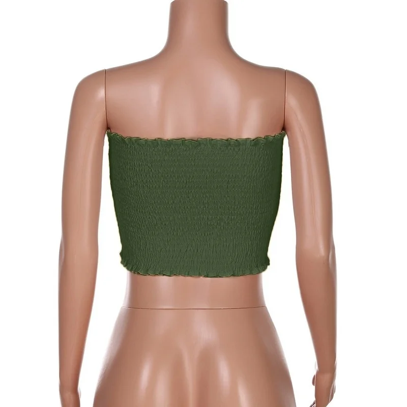

Sexy Women Crop Top Strapless Elastic Boob Bandeau Tube Tops Bra Summer Solid Colour Tank Top Vest Lingerie Breast Wrap Tops