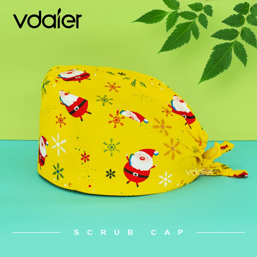 

Doctor Scrub Hats With Sweatband Pet Working Medical Caps Unisex Elestic Dental Surgical Nurse Christmas Scrub Cap For Women