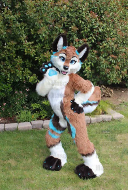 Профессиональный талисман студия все размеры коричневый хаски собака Fursuit