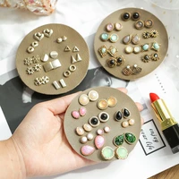 hot sale 12 piece pearl cat eye resin retro love snowflake earrings set cute gift for female students