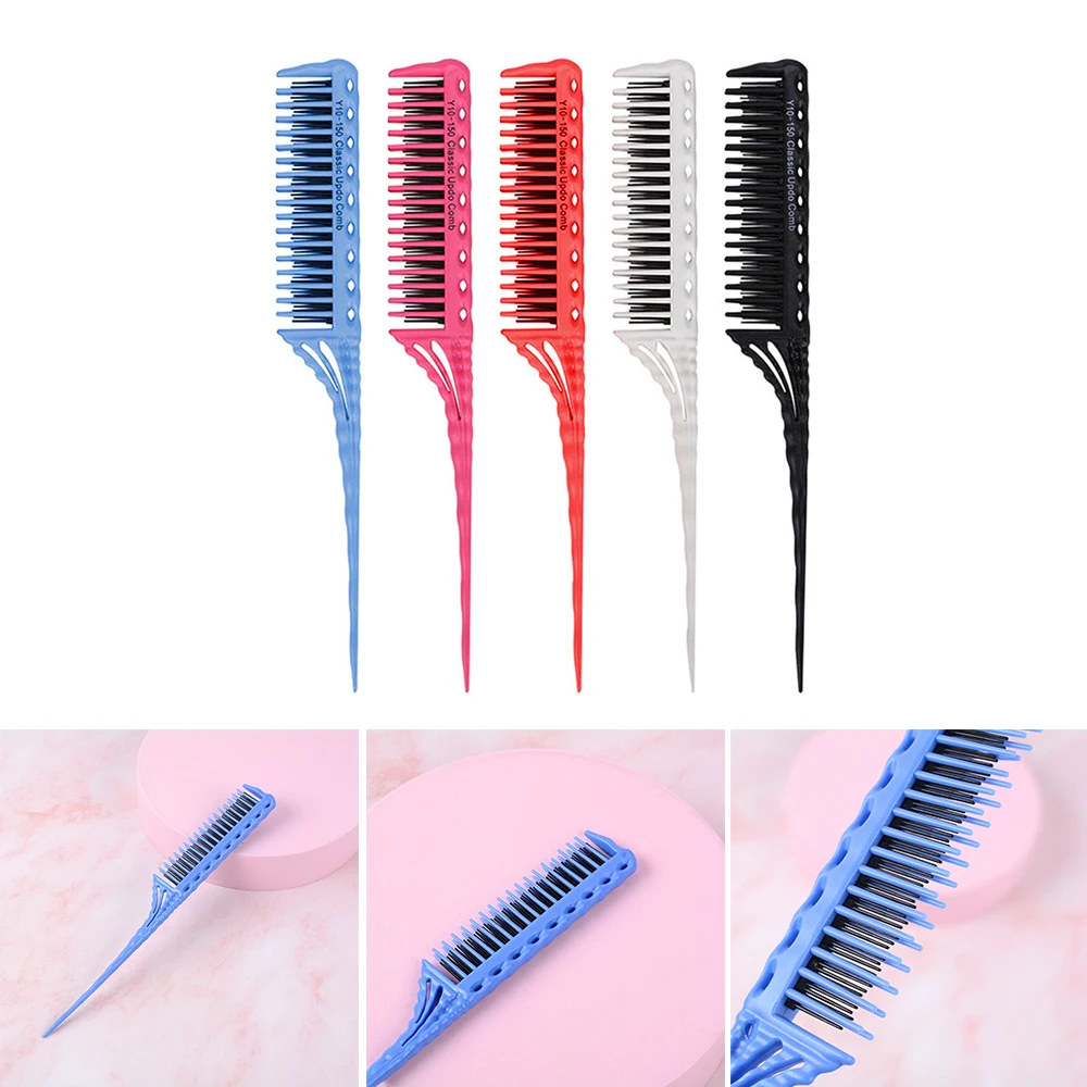 

1pcs Portable Hair Comb Salon Brush Styling Hairdressing Tail Plastic Comb Set For Beauty New With Three-row Design Comb