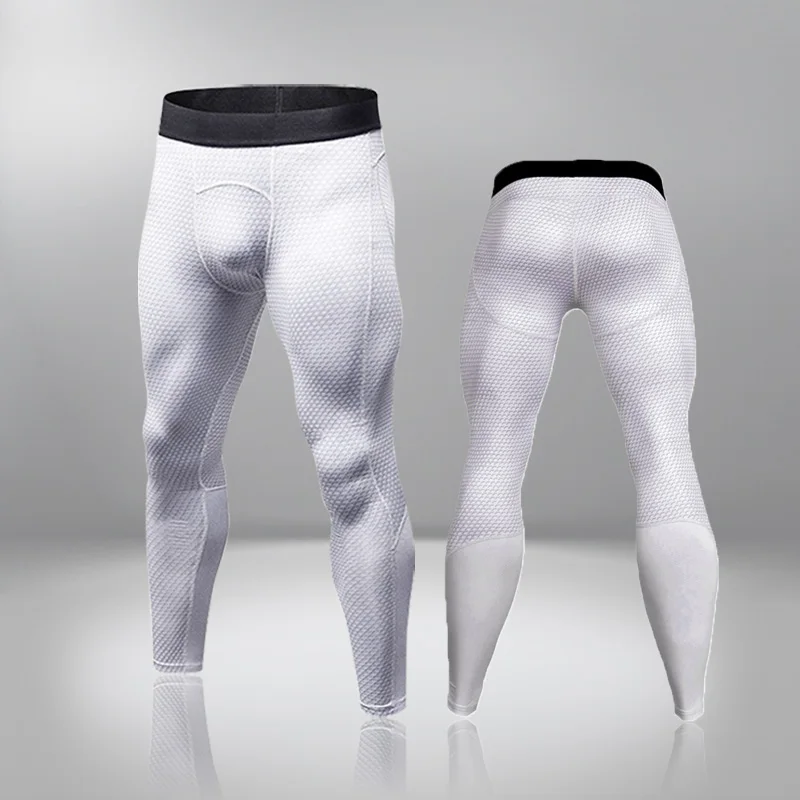 

Men Protect The Knee Men's Warm Leggings Quick-drying Compression Running Sport New Thermal Underwear Pants Running Tights