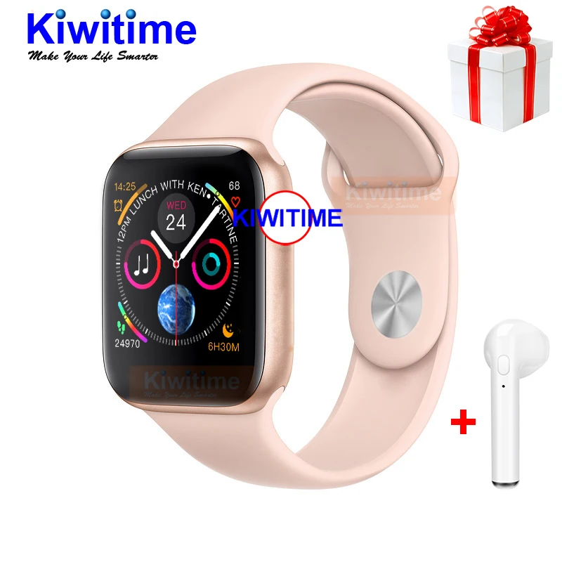 KIWITIME Смарт Браслет для проверки сердечного ритма 8 Bluetooth подключен 44 мм серии Smartwatch для iOS iPhone 5 6 7 samsung 2 телефона Android Apple Watch 4