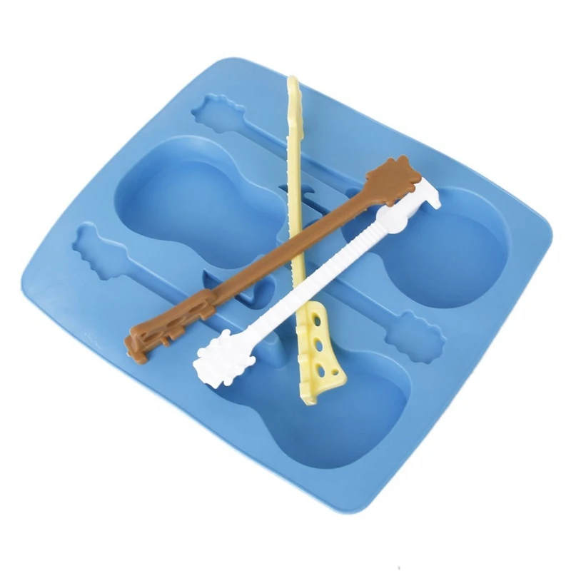 

Mould in silicone ice tray-shaped guitar.