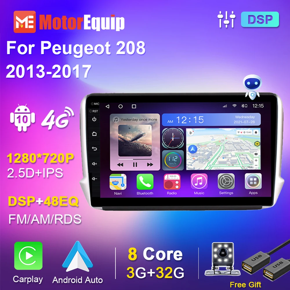 

For Peugeot 208 2008 2013-2017 Android Car Radio Autoradio Multimedia Video Player Navigation GPS Stereo Audio for Cars 2din