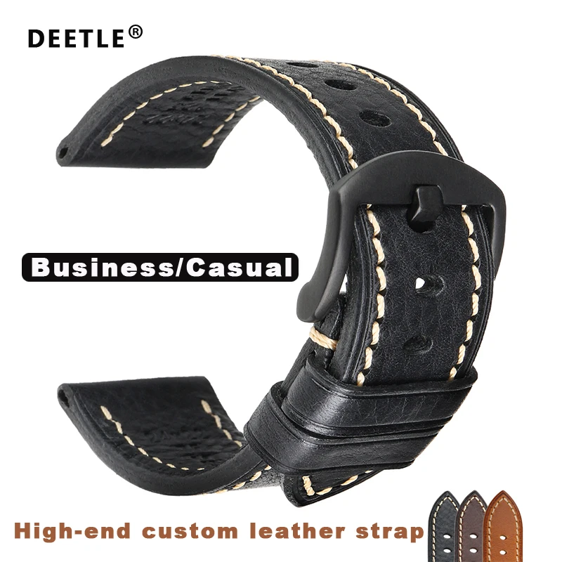 

Cowhide Watch Band 20mm 22mm Black Brown Watchband Women Men Genuine Leather Strap For Samsung Galaxy Watch Gear S3 Bracelet