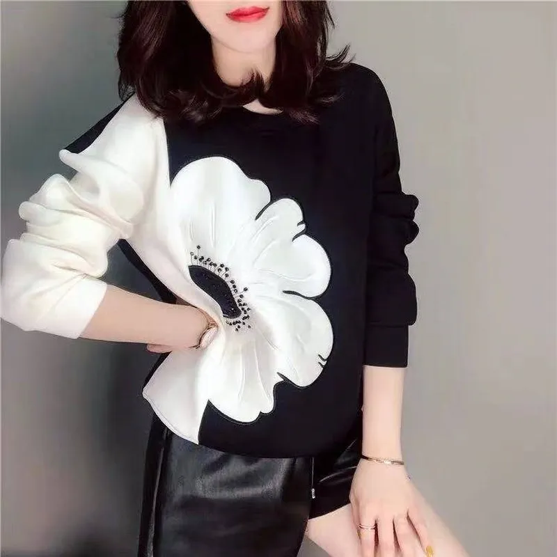 white hoody Woherb, корейская мода, новые толстовки для женщин, о-образный вырез, длинный рукав, контрастный цвет, толстовка, повседневные свободные женские топы, пуловеры 90776 - Цвет: white hoody